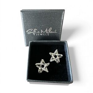 NEW Sofia Milani Sterling Silver Star Stud Earrings 925 SS
